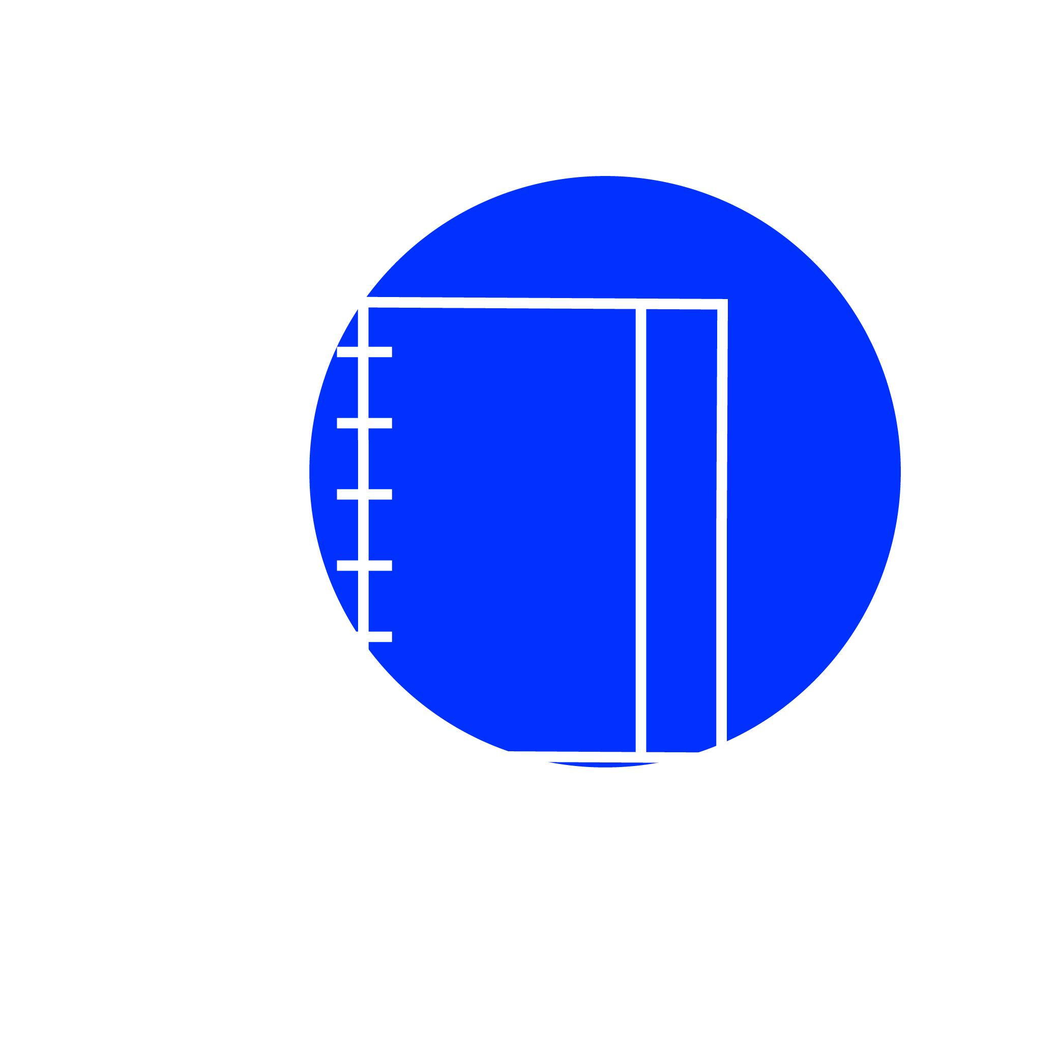 Playbook Workbook Icon Blue Circle
